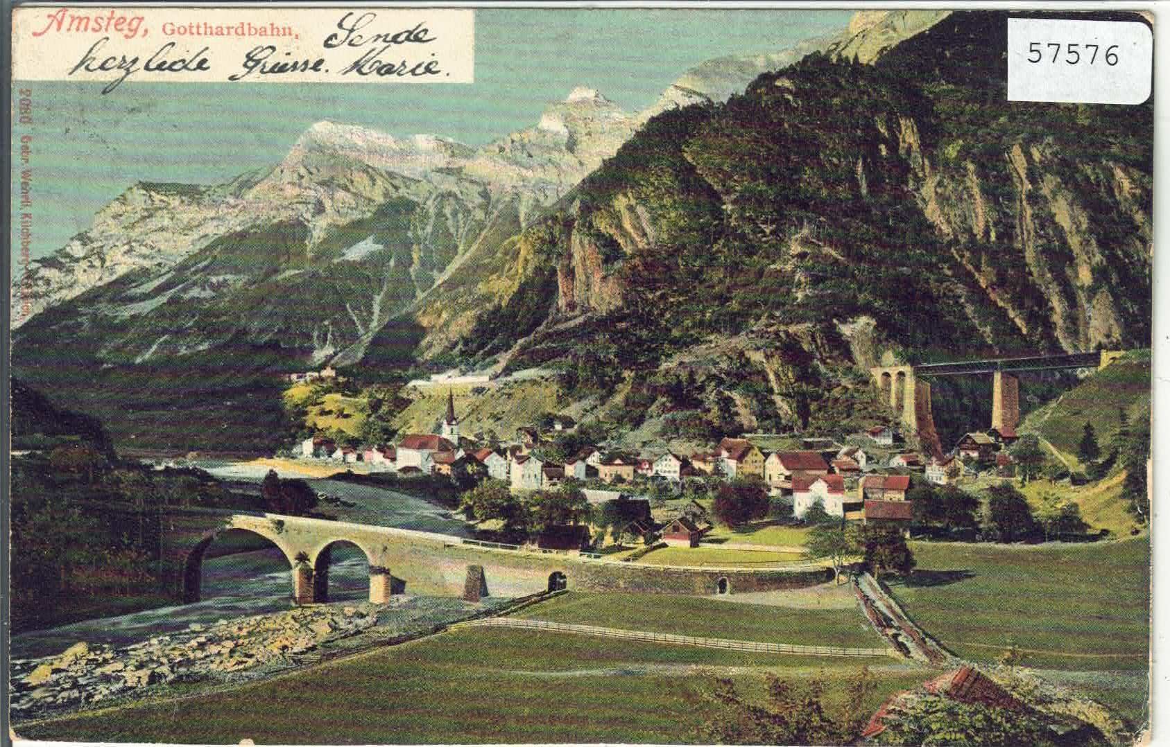 Ansichtskarten: Gotthardbahn - Amsteg – Gebraucht aus Ettingen von Kartenplanet