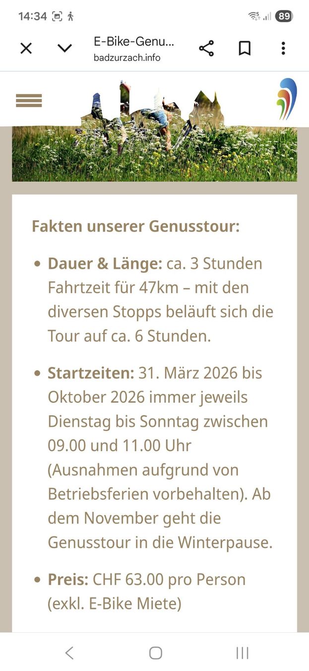 Gutscheine: ZURZIBIETER E-BIKE-GENUSSTOUR FÜR 2 PERSONEN INKL. EBIKE – Neu und originalverpackt aus Wildegg von M63m 3