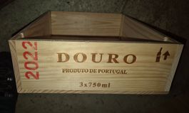 Holzweinkiste 3er leer 33.5x27.5x10 cm