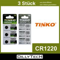 TINKO CR1220 Knopfzellenbatterie - 3 Stk.
