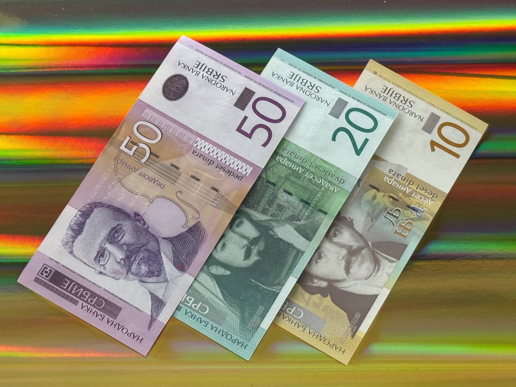 Banconote: Belgrad - Serbien - 10, 20 & 50 Dinara UNC – Nuovo e nell'imballaggio originale da Pfäffikon SZ venduto da Sieben77 1