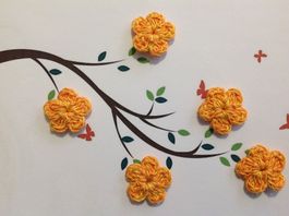 5 Stück Blumen gehäkelt 030