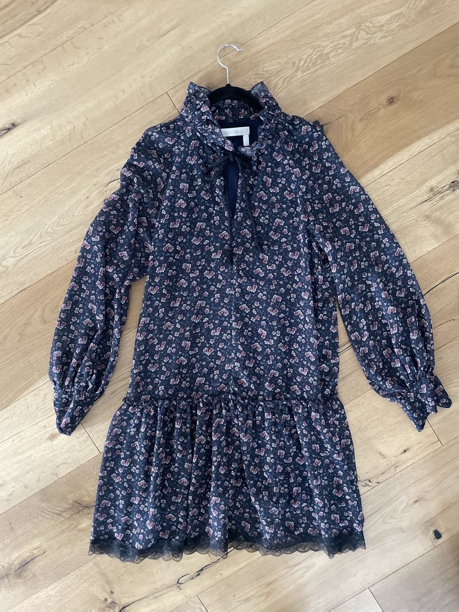 Chloé Vestiti: SeeByChloé Kleid Gr. 36 Blumenkleid blau – Usato da Gwatt (Thun) venduto da fashion-for-life