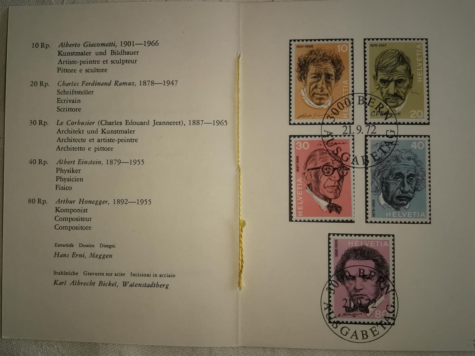 Alle Briefmarken: Sondermarken 1972 – Gebraucht aus Olten von smiples