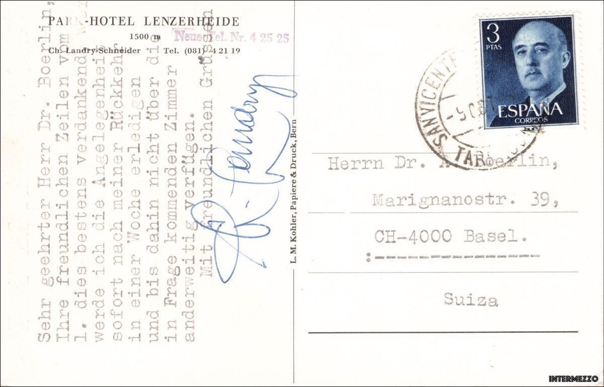 Cartoline postali: Lenzerheide // Parkhotel // 1951 – Usato da Basel venduto da intermezzo12 1