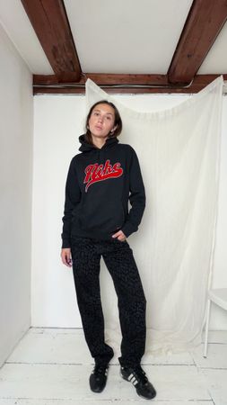 Black leopard print Edwin storm pants