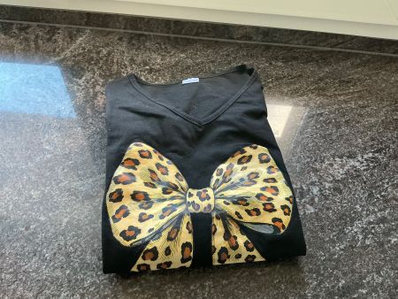 Damen Schlafanzug kurz schwarz Leopardenmuster Gr.L