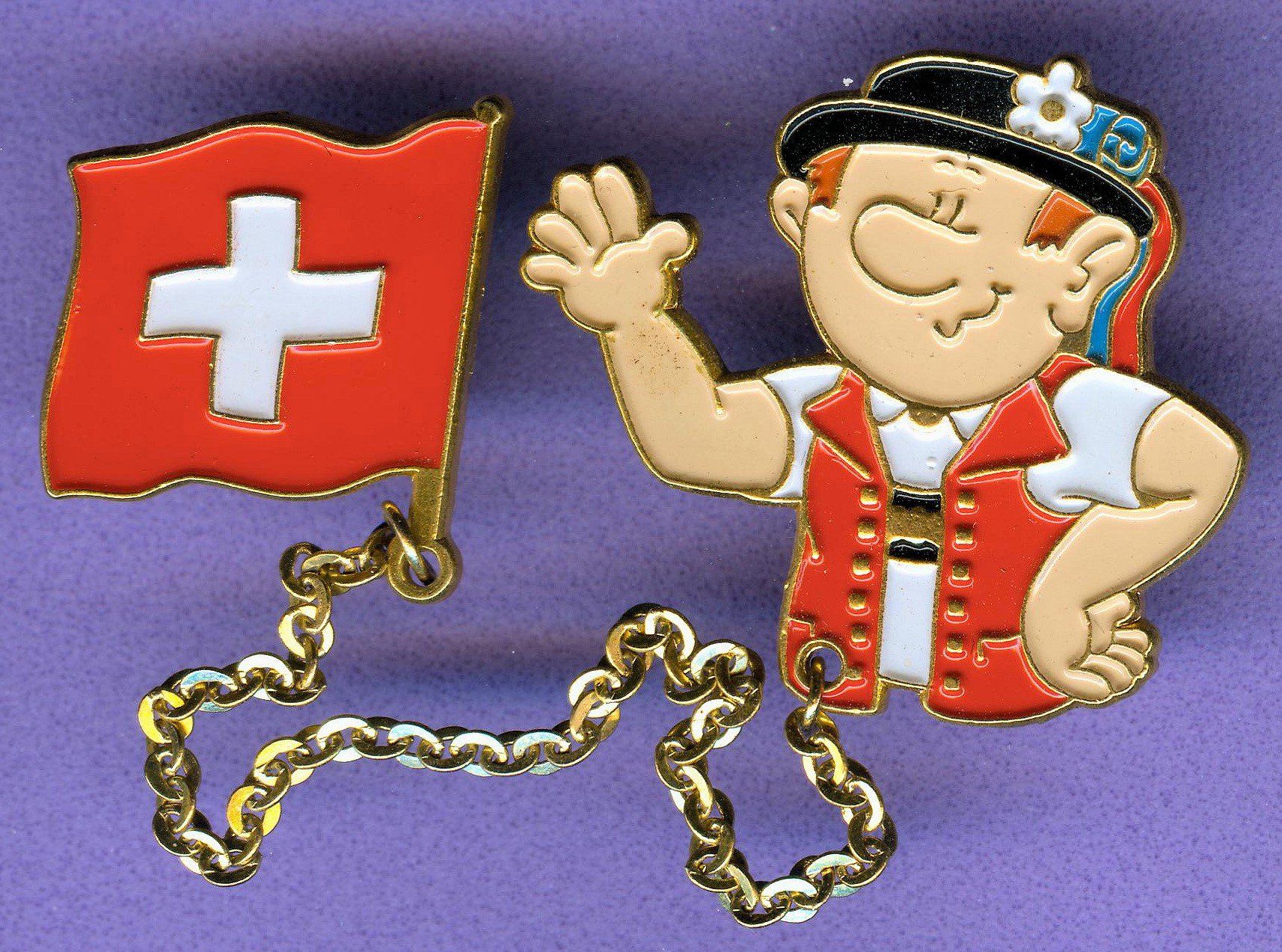 Placchette & Badge: 2 Pins  APPENZELLER mit Fahne – Usato da Winterthur venduto da Sammleroase