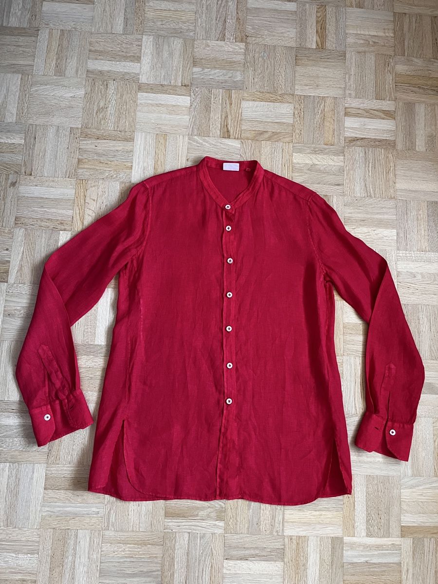 Chemisiers: Hemdbluse Caliban rot Leinen Gr. 34  – D'occasion à Zürich par Kleanthy 4