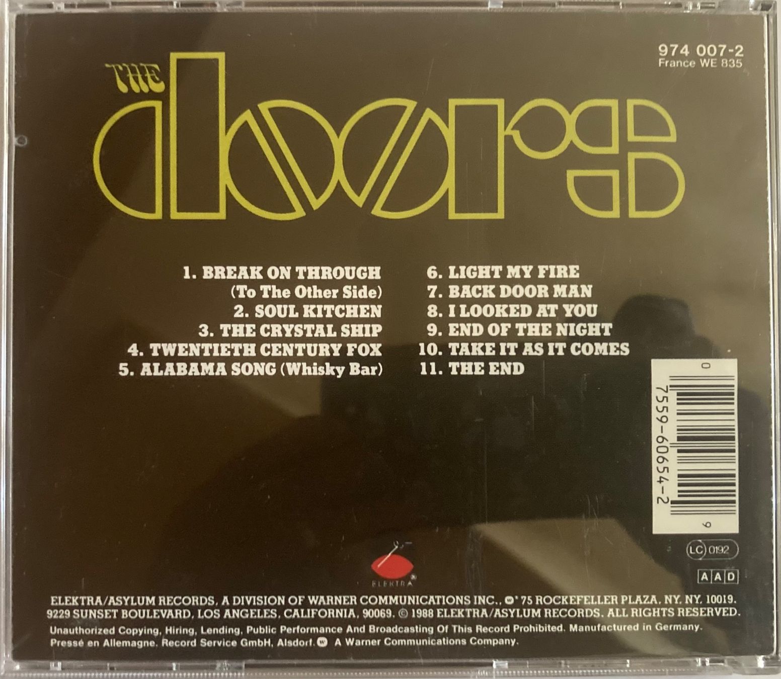 CDs: THE DOORS - THE DOORS – Gebraucht aus Poliez-Pittet von Newtown-Records 1