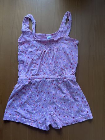 Kurzer Overall Pink Grösse 92 mit Muster