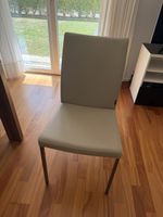 Esszimmerstuhl Leder Creme Metallbeine 8 Stk