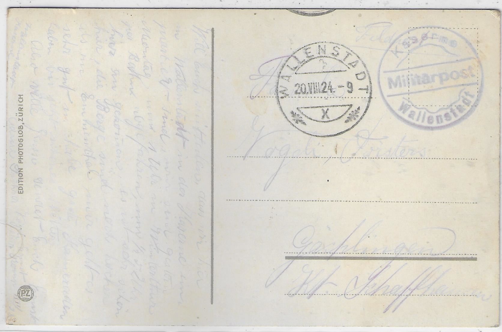 Cartoline postali: Wallenstadt mit Churfirsten - Litho – Usato da Ettingen venduto da Kartenplanet 1