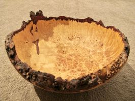 Knollen Holz Deko Schale gedrechselt mit Rinden Rand Unikat