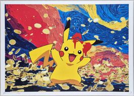 Death NYC Ltd Ed Pop Art Druck " Happy Pokémon Pikachu