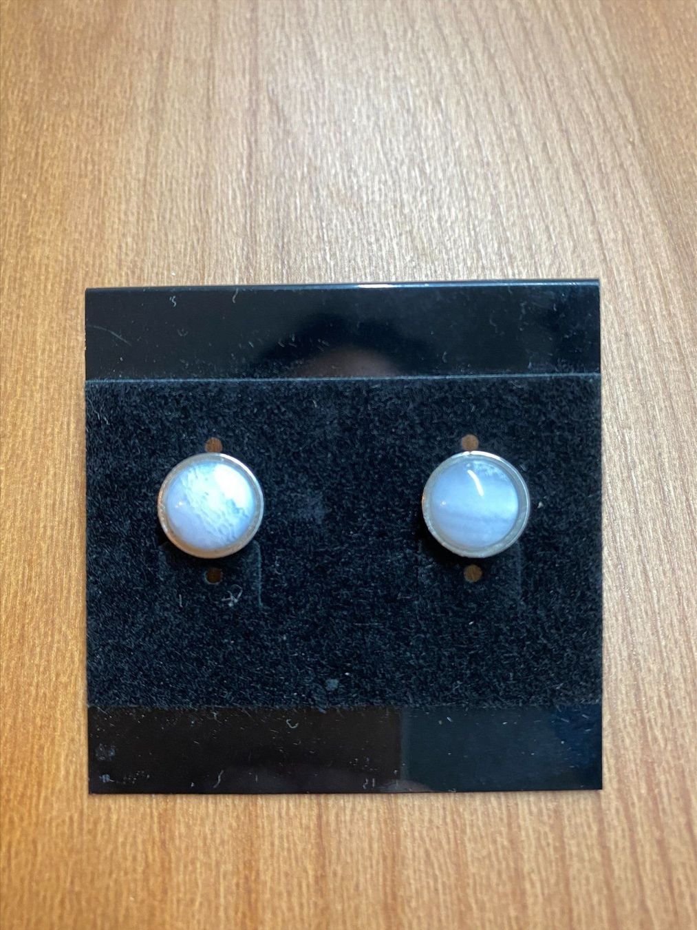 Orecchini pendenti & Orecchini a lobo: Blue Lace Achat Ohrstecker – Nuovo e nell'imballaggio originale da Baar venduto da Naedels-Kreationen