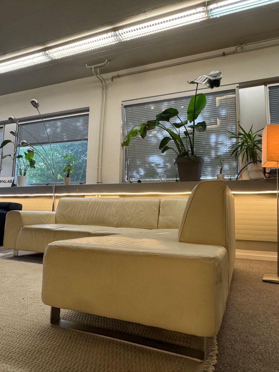 Sofas: Ecksofa aus Echtleder mit longchair creme – Gebraucht aus Fehraltorf von Sofalab.swiss 1