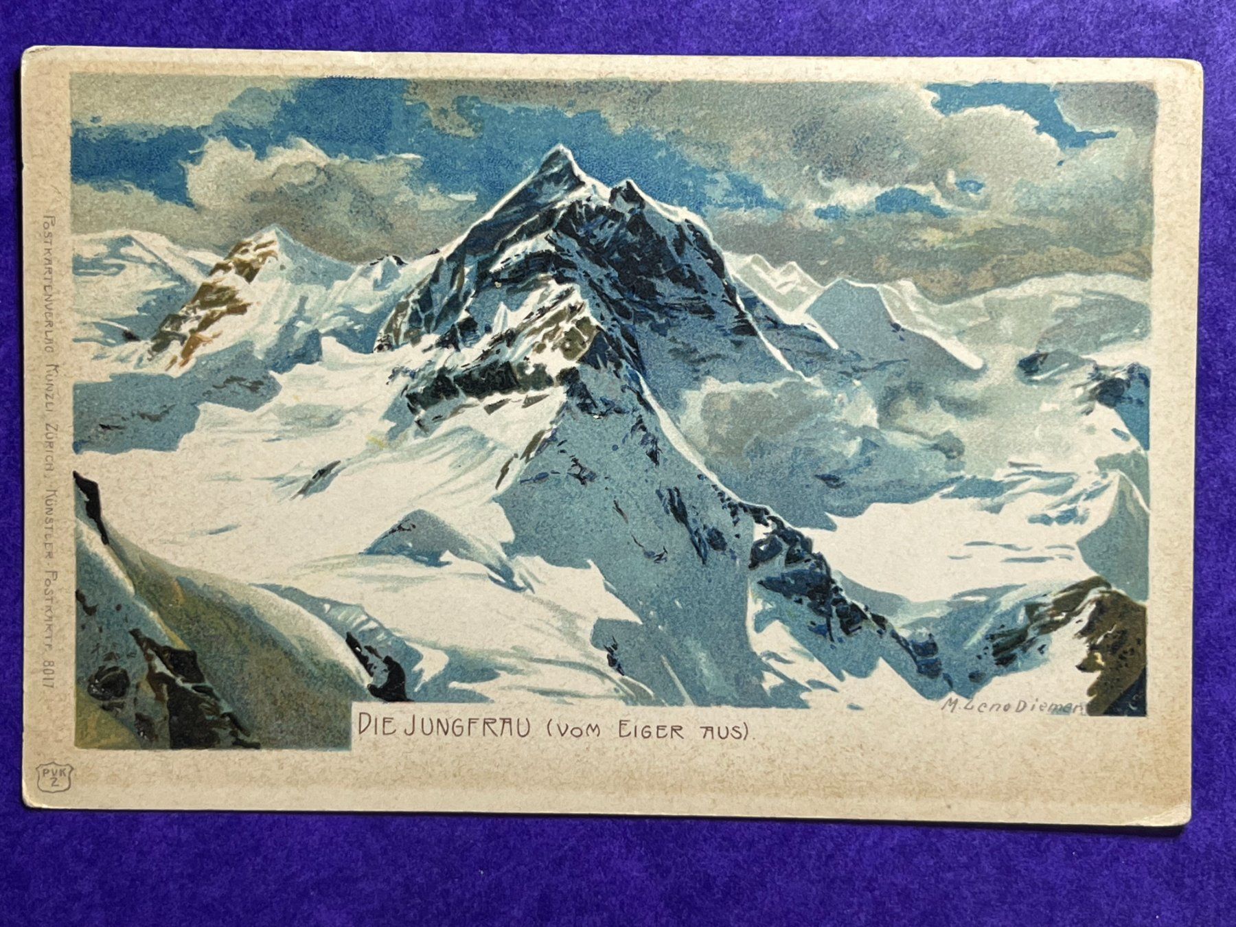 Cartoline postali: AK Die Jungfrau vom Eiger aus – Usato da Steg VS venduto da danwer74