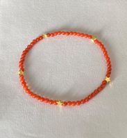 Edelstein Armband Karneol Sterne vergoldetes Silber auf Mass