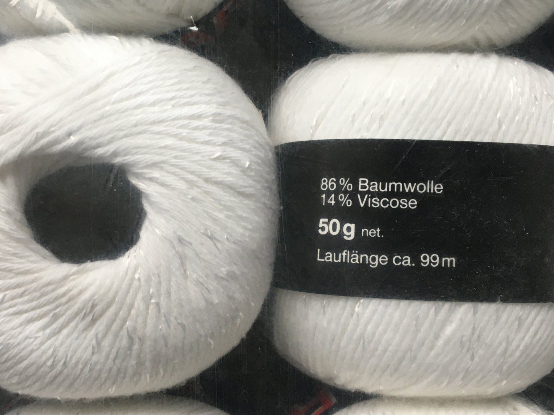 Cordicelle & Fili: Garn, 86% Baumwolle, 14% Viscose, weiss, neu – Nuovo e nell'imballaggio originale da Bern venduto da Debo99 1