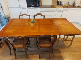 Table en bois, avec 2 rallonges