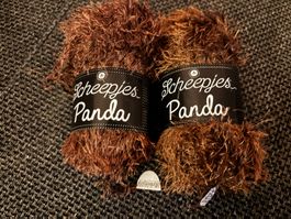 2 Knäuel Scheepjes Panda Wolle braun gebraucht in gutem Z...