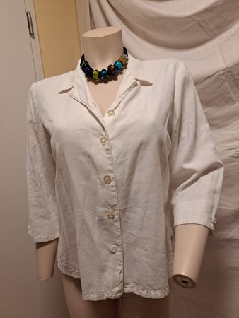 Sommerliche Leinenbluse, weiss, XL