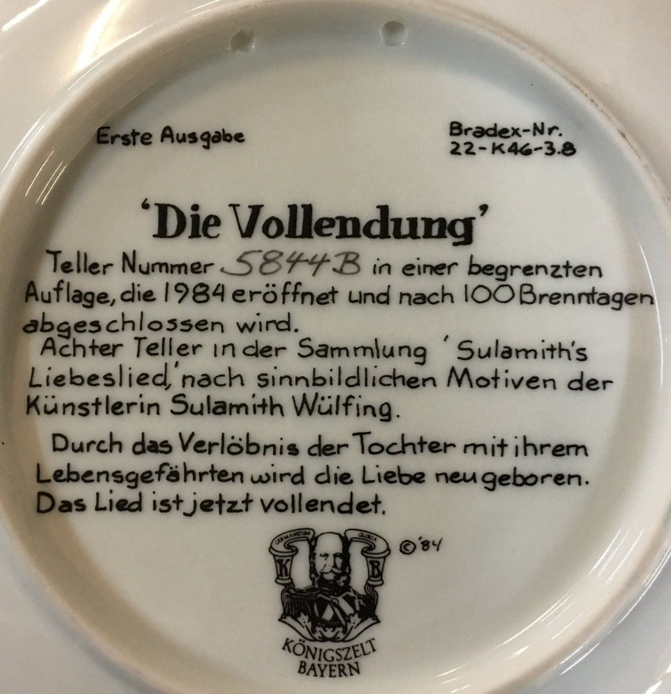 Teller: Sammelteller "Die Vollendung" – Gebraucht aus Oftringen von Vucki 3