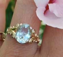 Vintage Aquamarin Ring vergoldet 925 Silber Bicolor✨
