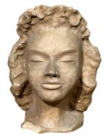 Beautiful signed woman terracotta sculpture from 1945
