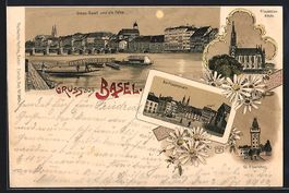 Litho Basel, Gross-Basel und die Fähre 