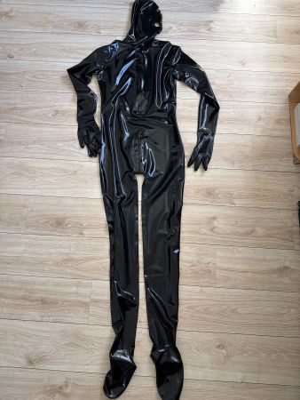 Latex Zentai Ganzkörperanzug mit Maske/Hand/Fuss NEU Gr.XL