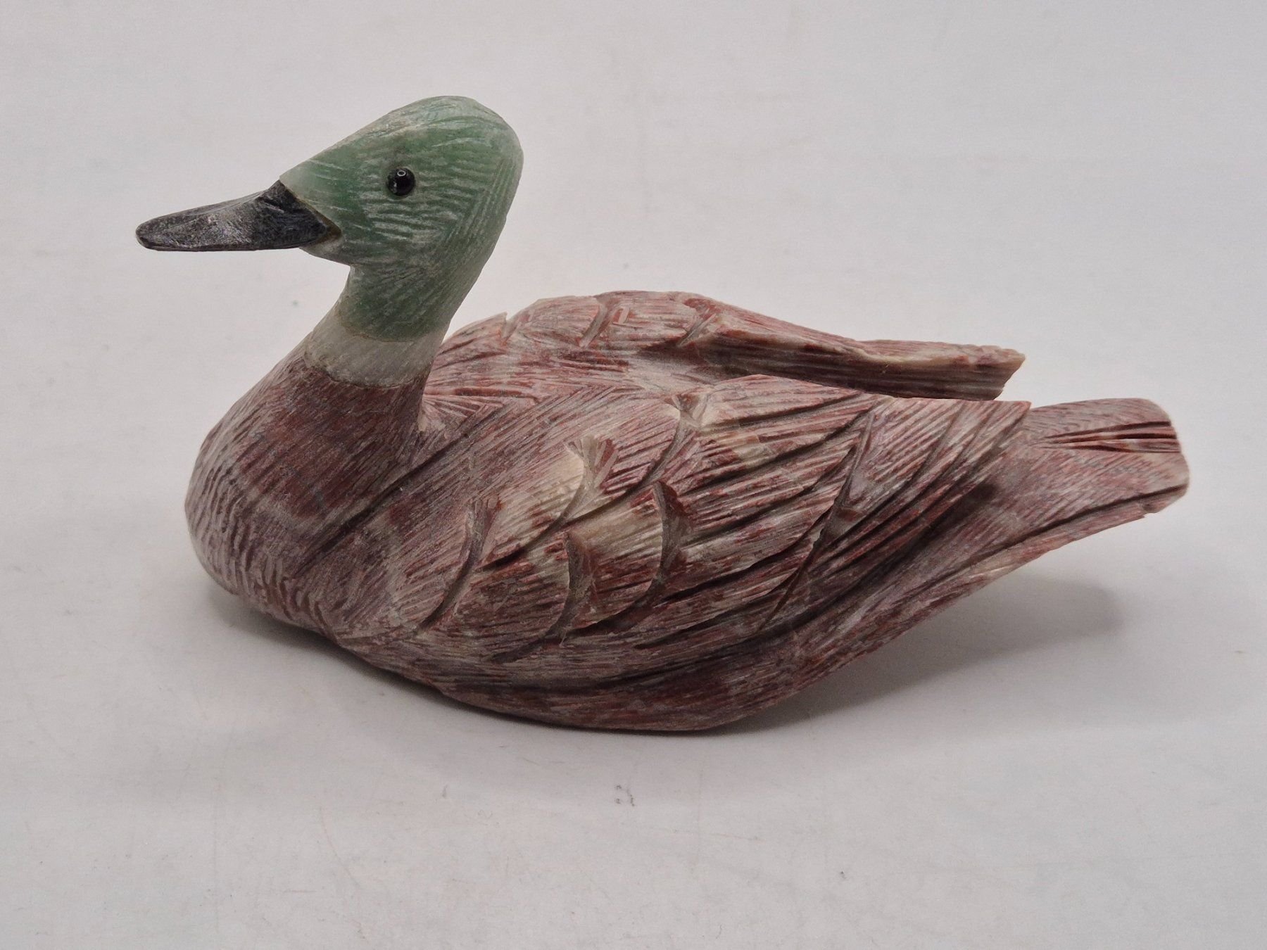 Minerali & Pietre curative: ⭐ Ente aus Jaspis & Aventurin Edelsteinfigur Unikat – Nuovo e nell'imballaggio originale da Winterthur venduto da LukasMineralienOase