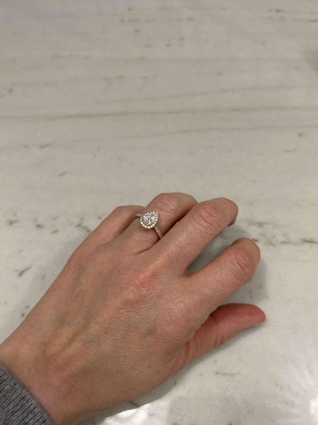 Anelli: Solitaire poire diamant – Usato da Rolle venduto da pioupiou76 3