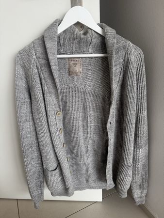 Guess Strickjacke Herren, Grösse S, Grau