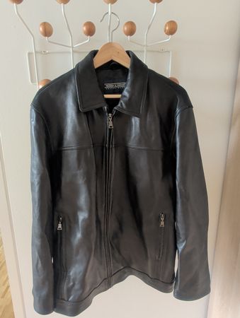 Schwarze Lederjacke von WARREN & PARKER, Grösse L