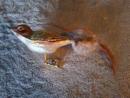 Weihnachtsbaumschmuck Vogel mit Federclip Vintage, Glas