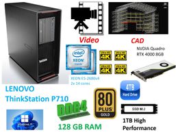 Lenovo P710 Thinkstation PC 128GB CAD 2x XEON 28core RTX4000