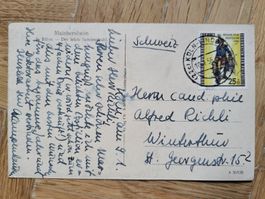 1956, Postkarte nach Winterthur