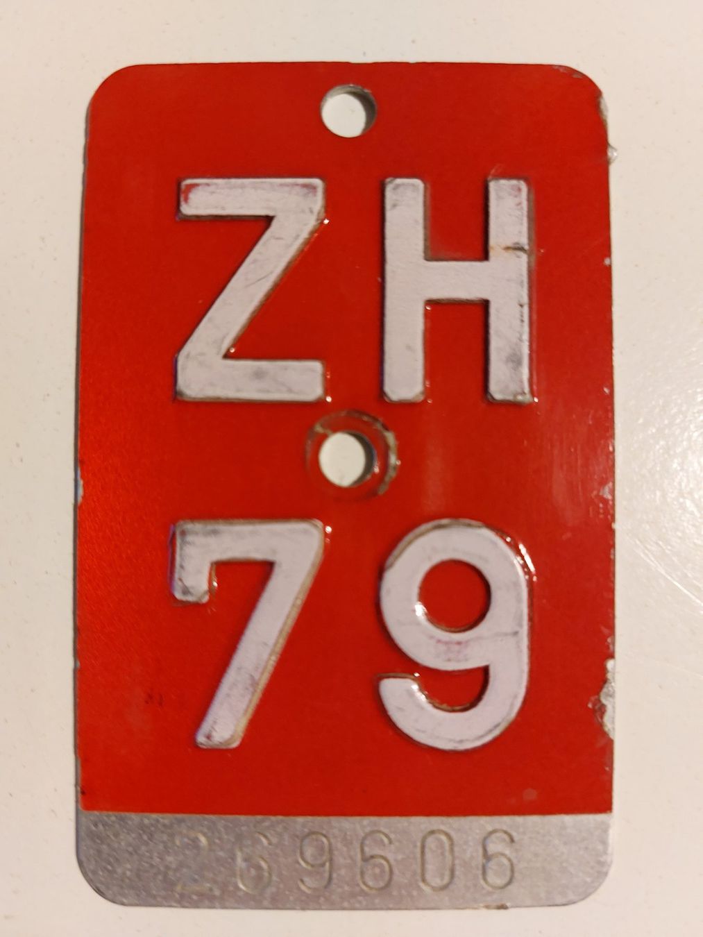 Sachs Insegne: Velonummer ZH 79 plaque Velo – Usato da Schenkon venduto da Uhu007