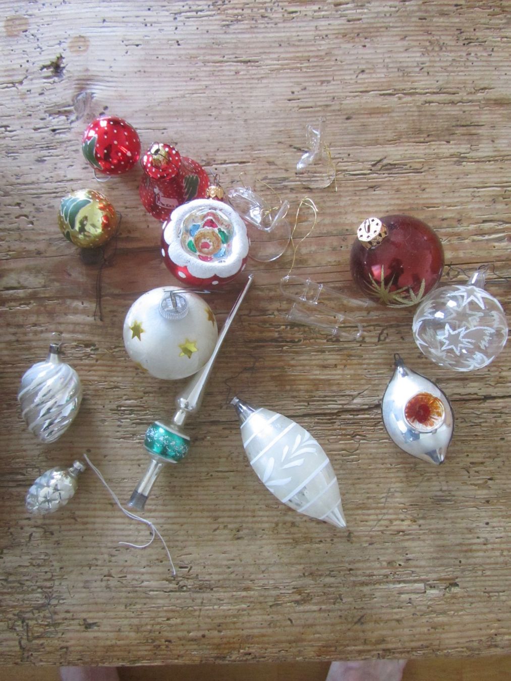 Tutte le decorazioni: Weihnachtsbaum - Schmuck mit Spitze, Konus, Glaskugeln – Usato da Seengen venduto da mikelele 1