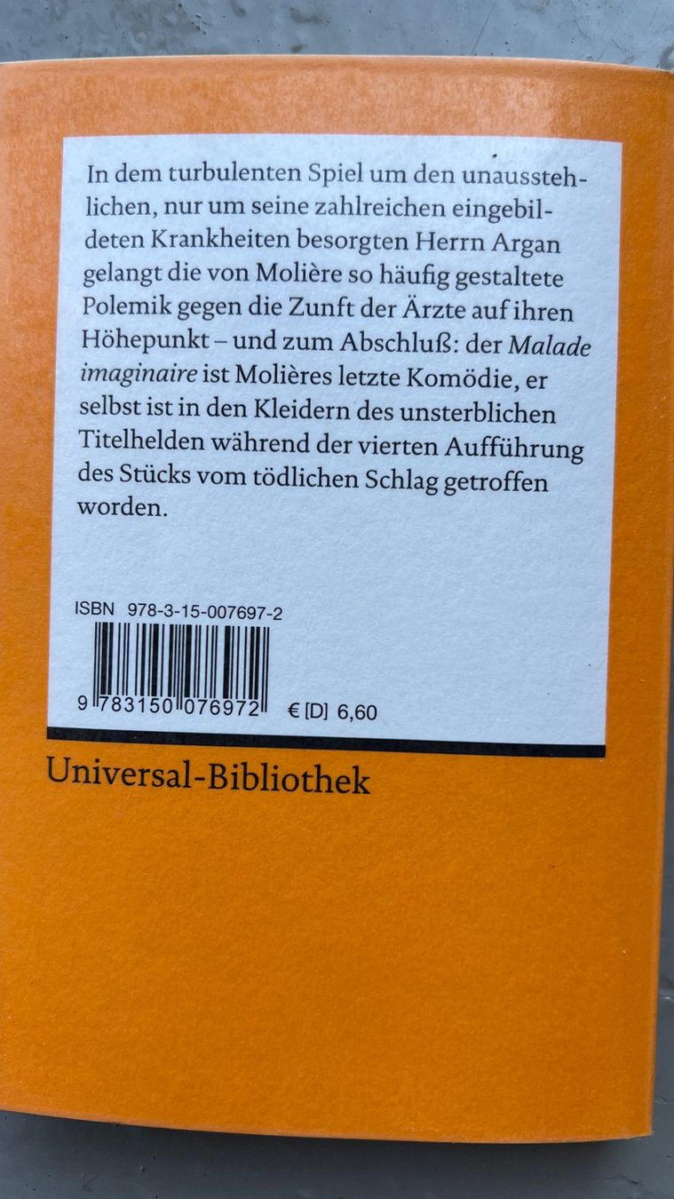 Bücher: Le Malade imaginaire / Der eingebildete Kranke – Gebraucht aus Ebmatingen von lwe_x6h5 1