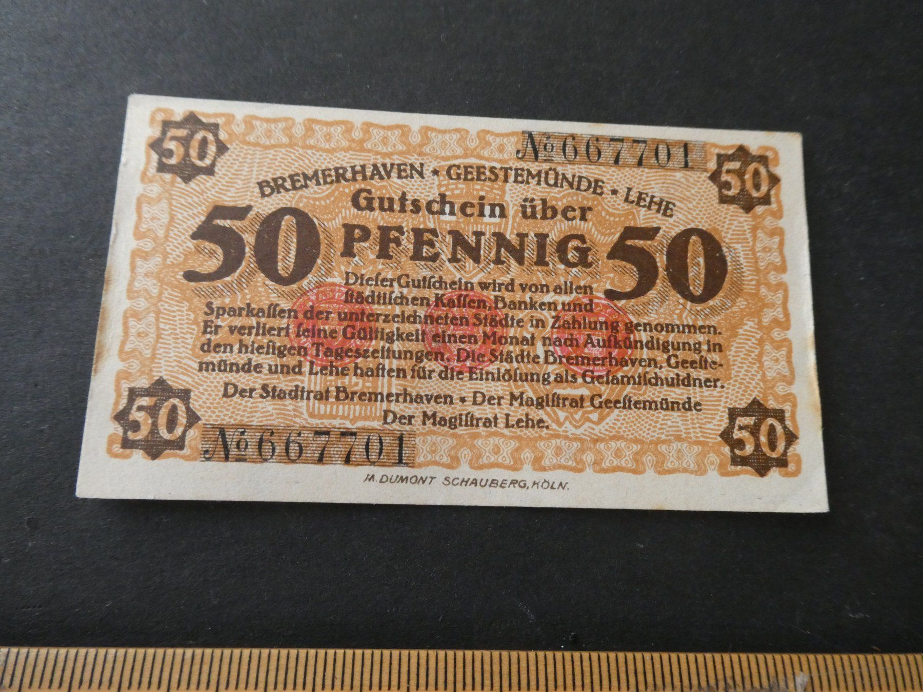 Banknoten: Dt. Reich,  Bremerhaven - Notgeldschein – Gebraucht aus Hinterforst von Rohusri