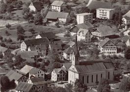 Waltenschwil AG, Flugaufnahme, gelaufen 1969