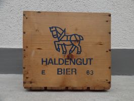 alte Holzkiste HALDENGUT BIER 1963 Kiste Bierkiste Harass