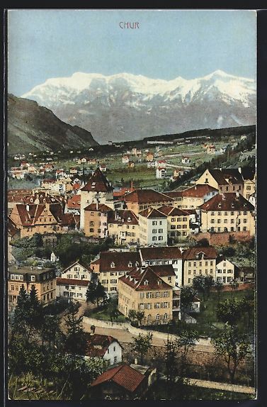 Cartoline postali: Chur, Ortsansicht mit Strassenpartie und – Usato da Berlin venduto da bartko-reher