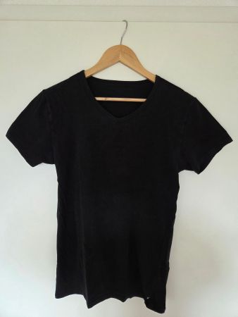 Tommy Hilfiger V-Neck T-Shirt Schwarz Stretch Gr. S