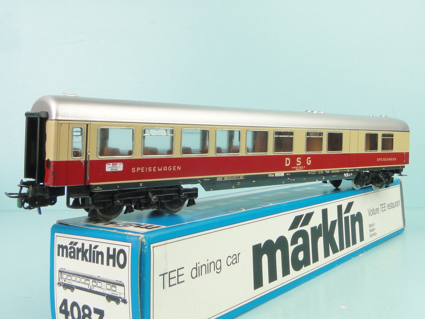 Märklin Modellini di ferrovie: Märklin 4087 DSG Speisewagen, Blech – Usato da Bülach venduto da cann11