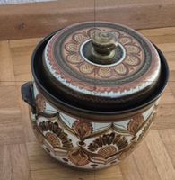 Keramiktopf mit Deckel handbemalt guter Zustand