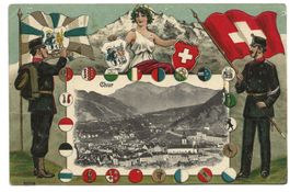 Chur (GR) CH-Militär - Kantonswappen - Präge-Litho - 1914